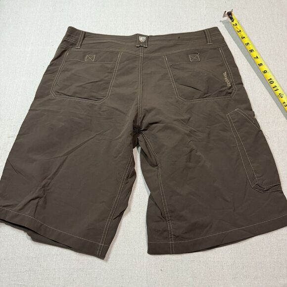Kuhl Cargo Shorts Mens 38 Brown 13” Outdoor Hiking Camping Performance Stretch - Picture 2 of 7